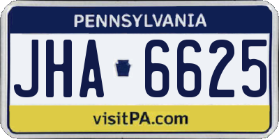 PA license plate JHA6625