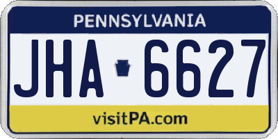 PA license plate JHA6627