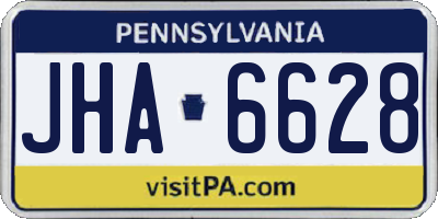 PA license plate JHA6628