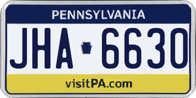 PA license plate JHA6630