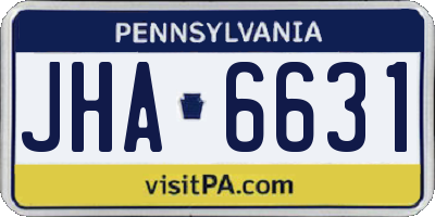 PA license plate JHA6631