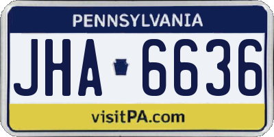 PA license plate JHA6636