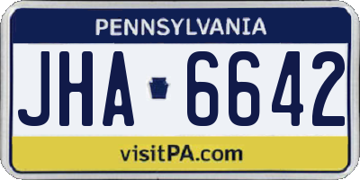 PA license plate JHA6642