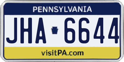 PA license plate JHA6644