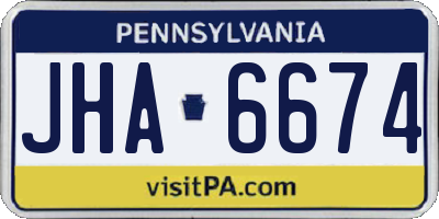 PA license plate JHA6674