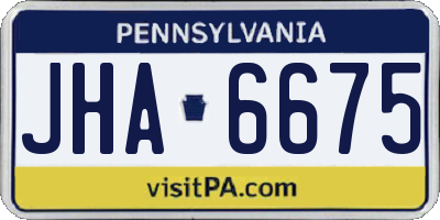 PA license plate JHA6675