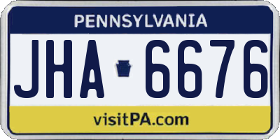 PA license plate JHA6676
