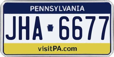 PA license plate JHA6677