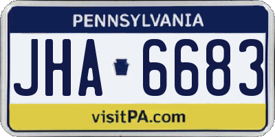 PA license plate JHA6683