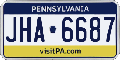 PA license plate JHA6687