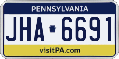 PA license plate JHA6691