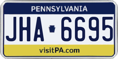 PA license plate JHA6695