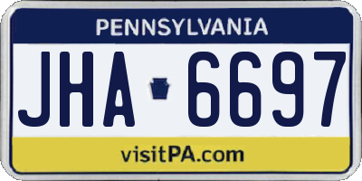 PA license plate JHA6697