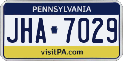 PA license plate JHA7029