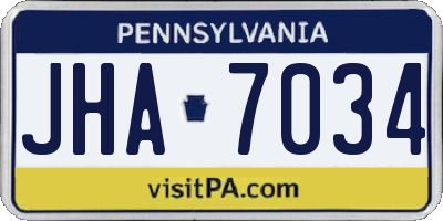 PA license plate JHA7034