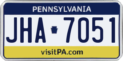 PA license plate JHA7051