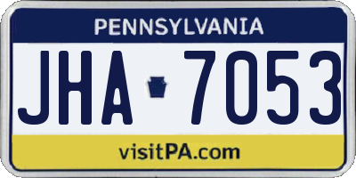 PA license plate JHA7053