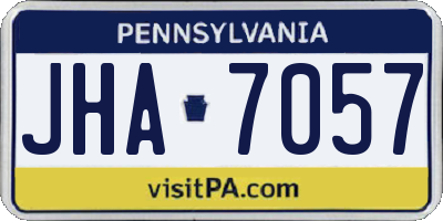 PA license plate JHA7057
