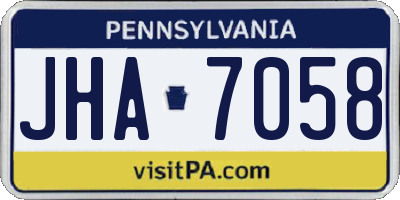 PA license plate JHA7058