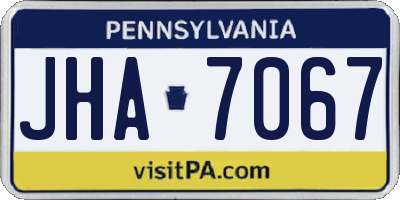 PA license plate JHA7067