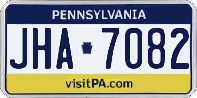 PA license plate JHA7082