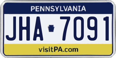 PA license plate JHA7091