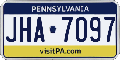 PA license plate JHA7097