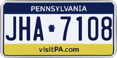 PA license plate JHA7108