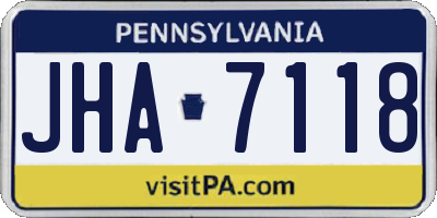 PA license plate JHA7118