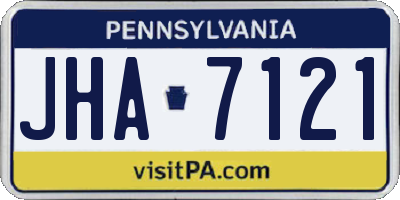 PA license plate JHA7121