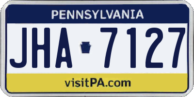 PA license plate JHA7127
