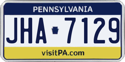 PA license plate JHA7129