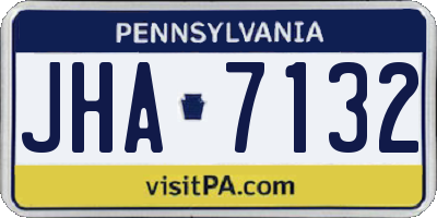 PA license plate JHA7132