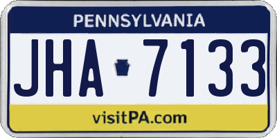 PA license plate JHA7133