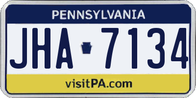 PA license plate JHA7134