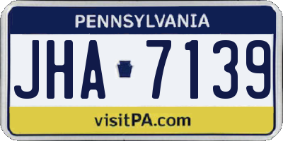 PA license plate JHA7139