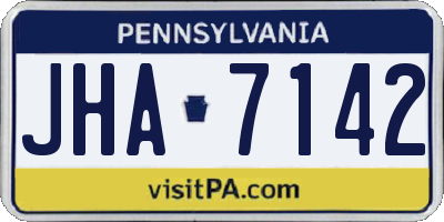 PA license plate JHA7142