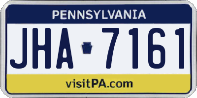 PA license plate JHA7161