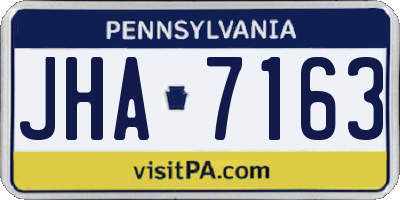 PA license plate JHA7163