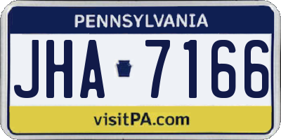 PA license plate JHA7166