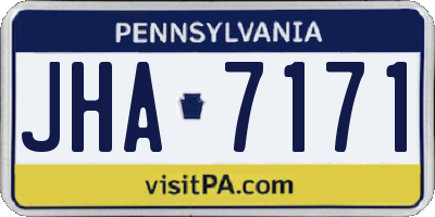 PA license plate JHA7171