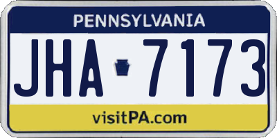 PA license plate JHA7173