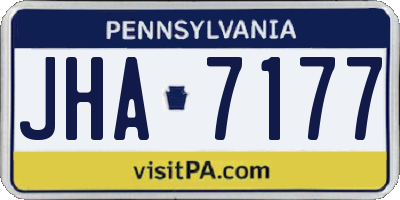PA license plate JHA7177