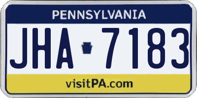 PA license plate JHA7183