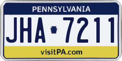 PA license plate JHA7211