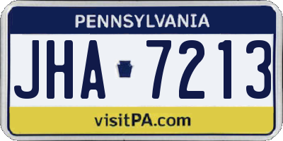 PA license plate JHA7213