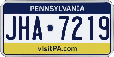 PA license plate JHA7219