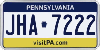 PA license plate JHA7222