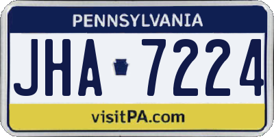 PA license plate JHA7224