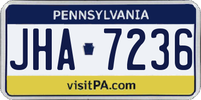 PA license plate JHA7236